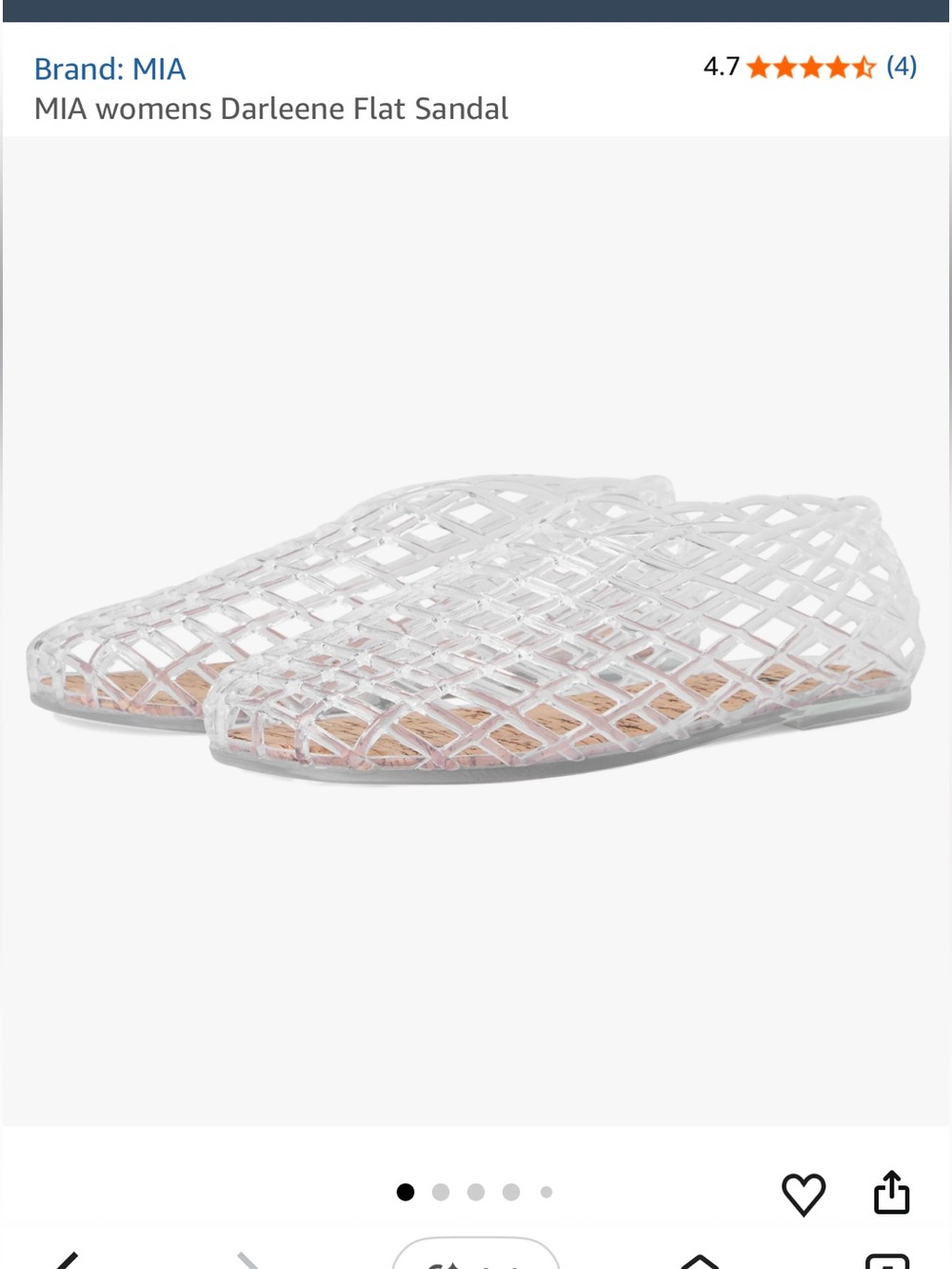 MIA Darleene Jelly Cage Jelly Flat Sandal in Clear